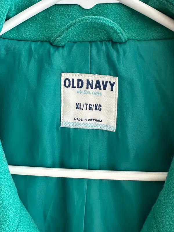 Old Navy Double Breasted Classic Wool Blend Pea Coat, Teal - Blue/Green, Size XL - Image 7