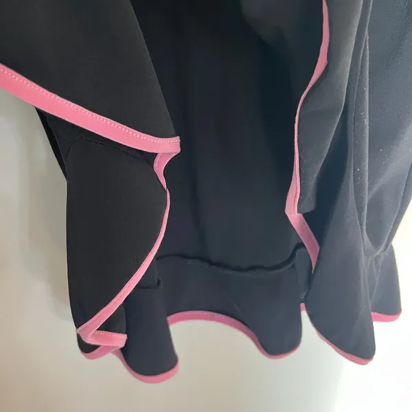 Vintage Y2K‎ Capricho Black Pink Strapless Ruffle Midi Tube Dress Size Medium - Image 5