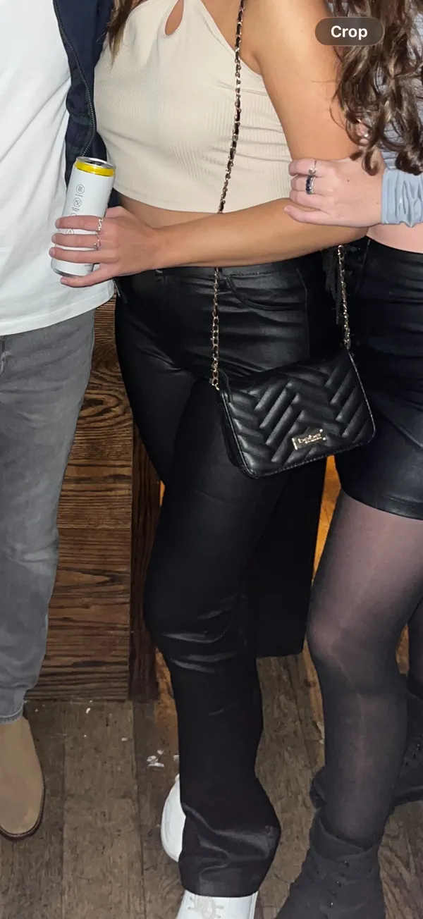 Black Leather Flare pants Size M - Image 5