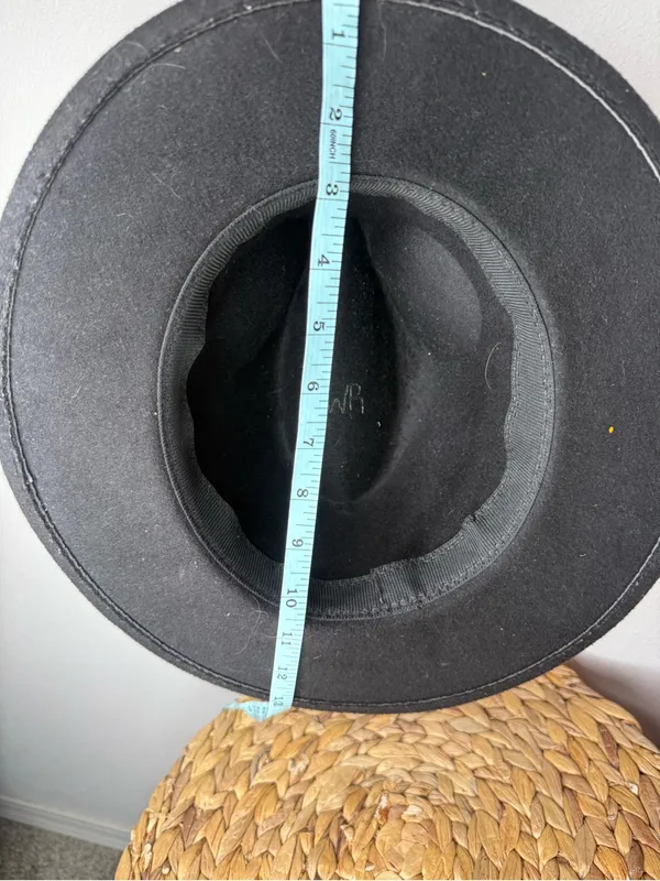 WR Black Felt Western Hat Fedora Mountain Forest hand Etching Cowboy Brown Band - Image 8