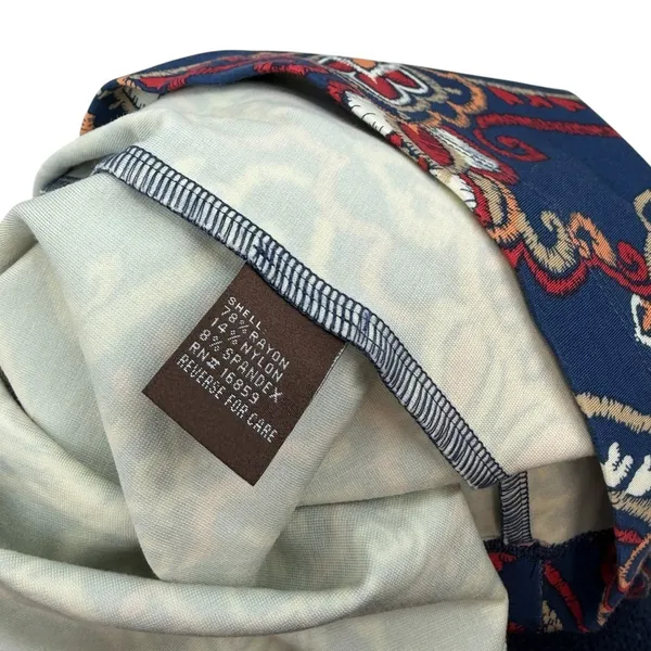 J McLaughlin Devon Sleeveless Shift Dress Blue Red Medallion Print‎ Medium - Image 12