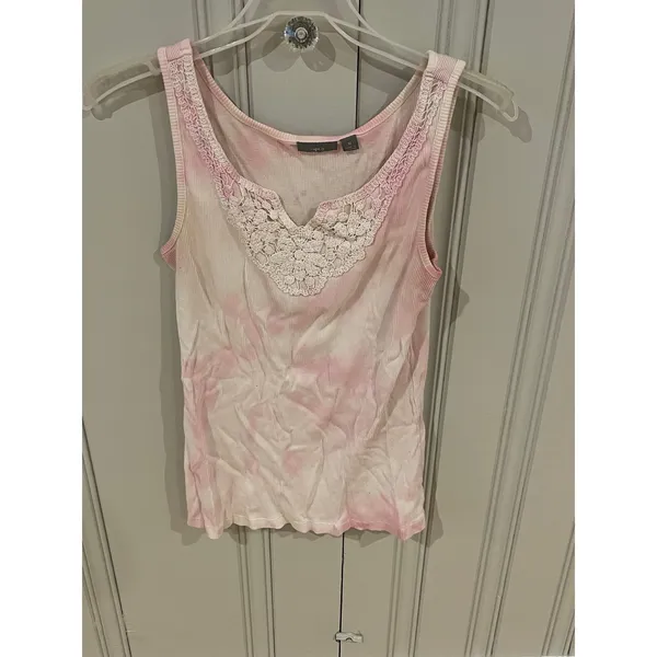 Apt. 9 Pink and white tie dye tank top size medium - Image 3