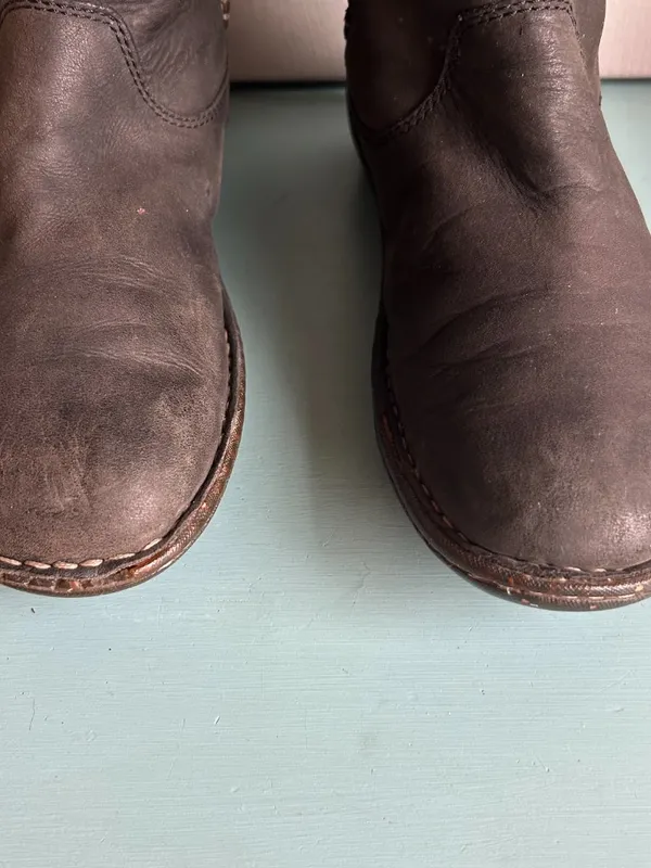 UGG Swell Tall Winter Black Leather Sheepskin Tasman Boots Size 8 - Image 5