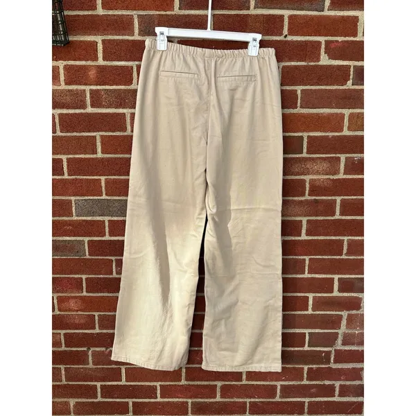 Vanilla Star Linen Blend Wide Leg Pull On Pants Beige Womens Small Casual - Image 7
