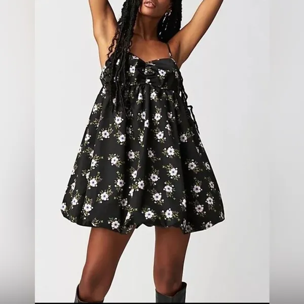Free People In A Bubble Mini Dress - Size M -‎ Black - NWT - Image 10