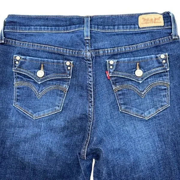 Women's Levi's 505 Straight Leg Denim‎ Medium Wash Flap Pocket Jeans Size 30x30 - Image 3