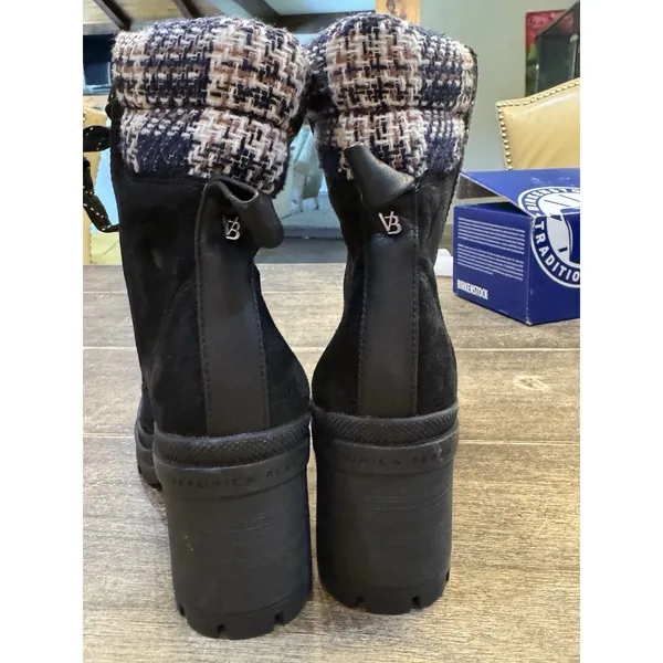 Veronica Beard Westport water resistant biker Combat boots size 5 Black Suede - Image 4