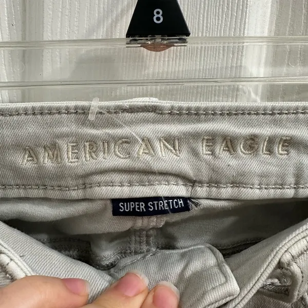 NWOT American Eagle Ripped & Distressed Super Stretch Jeans Gray/Beige Size 2 XS - Image 6