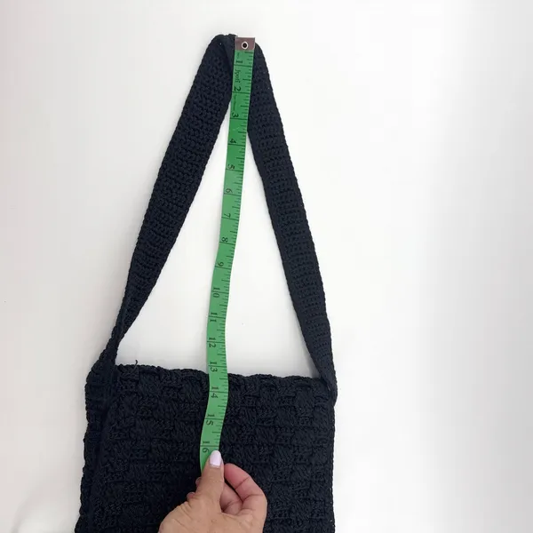 The Sak Black Crochet Hobo Bag Shoulder Bag Handbag‎ Casual Purse 10x9 - Image 10