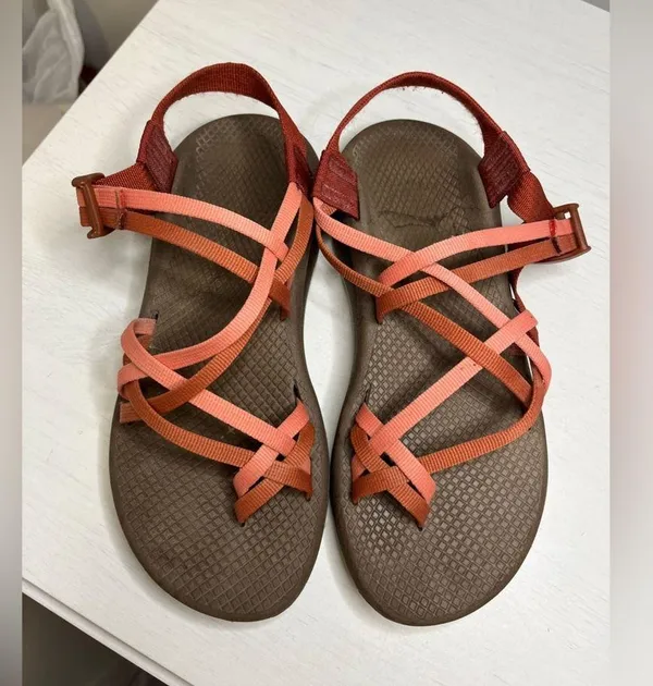 Chacos ZX/2 Sport Turquoise Brown Pink Orange Hiking Sandals Thin Toe Strap W 8 - Image 4