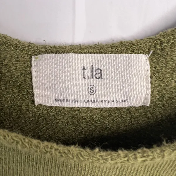 t.la Size S Tank Top Ombre Olive Green French Terry Raw Edge Anthropologie - Image 6
