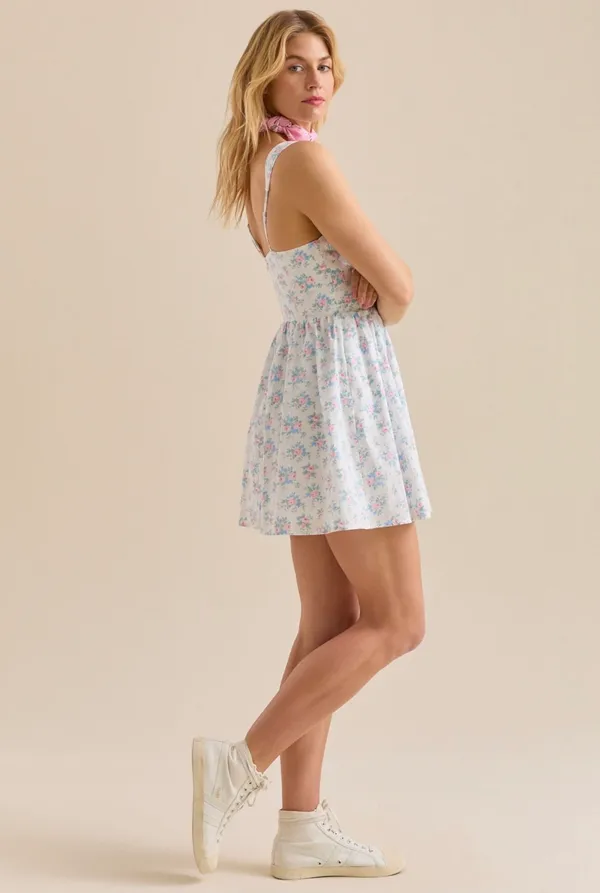 White And Pink Isa Floral Mini Dress Size Small - Image 7