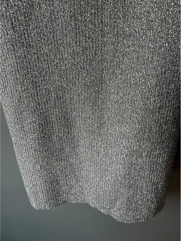 Ralph Lauren Silver Metallic Knit Tank  Medium - Image 5