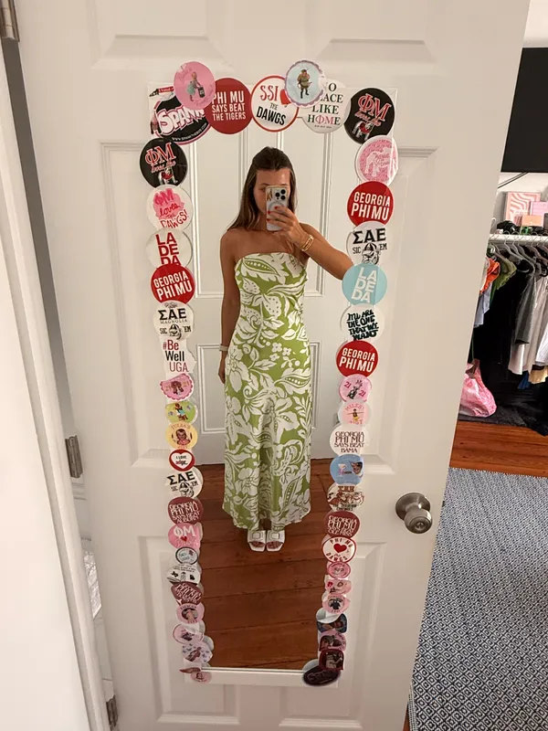 Paper Heart Dress Maxi Floral Satin - Image 3