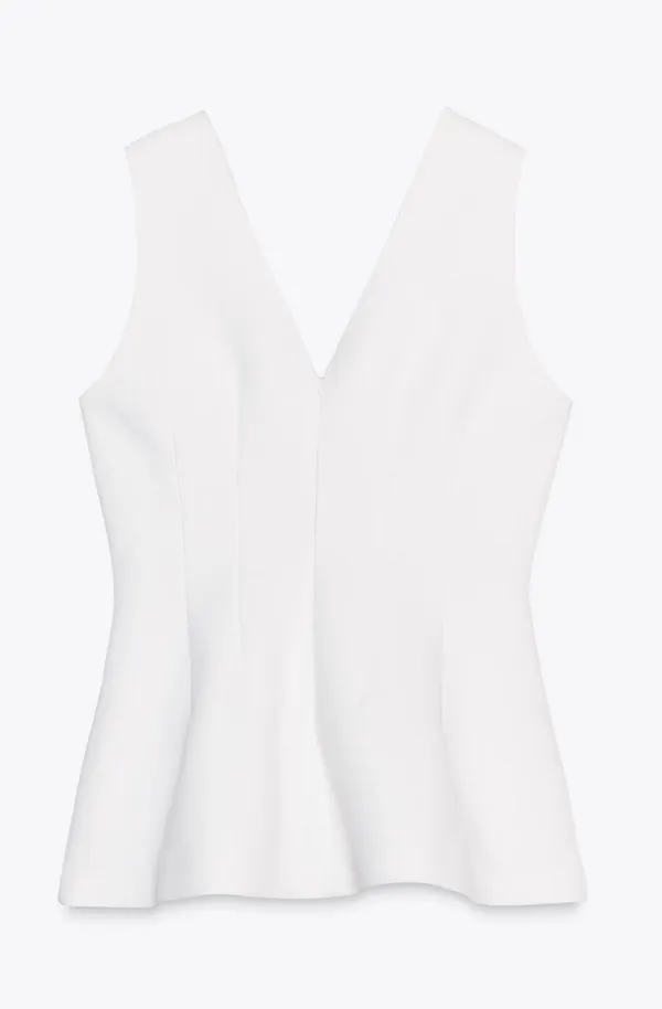 ZARA Peplum Top White - Image 4