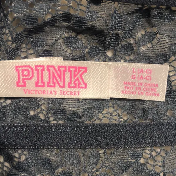 PINK Victoria's Secret Push-Up Pigeonnant Bra Gray Large - Image 11
