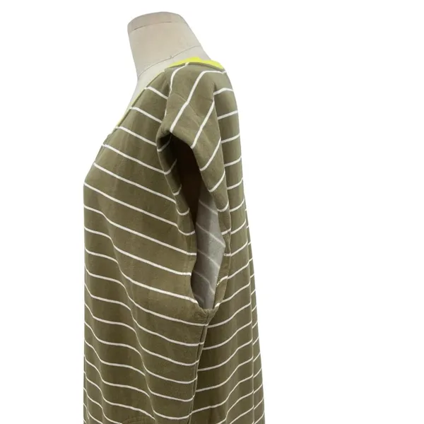 Anthropologie Daily Practice Tee Dress Striped Light Fleece Green‎ Size Large - Image 8