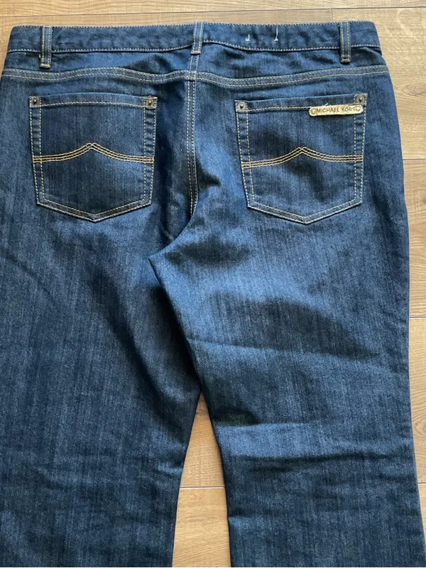 Michael Kors Blue Flare Jeans Size 12 Stretch Denim Mid Rise Classic Fit Flare - Image 8