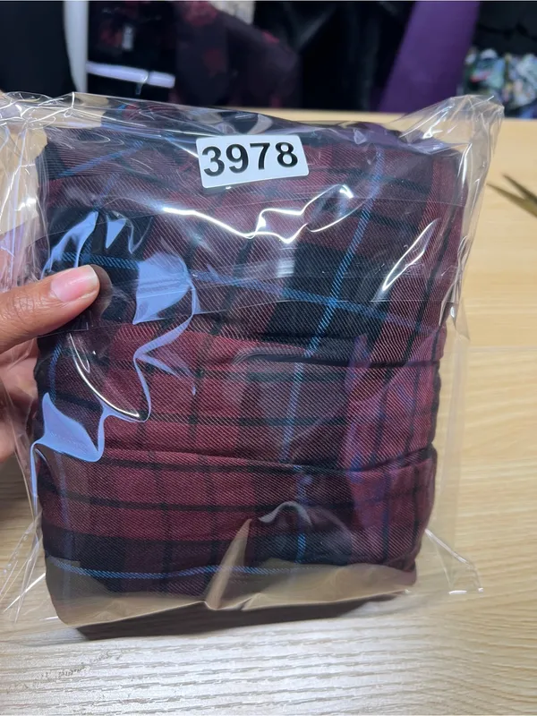 NWT Lane Bryant Plaid Drawstring Waist Dress Burgundy Black Size 18 - Image 16