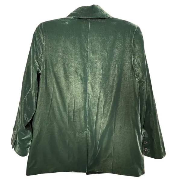 Velvet Blazer Emerald Green Womens MP Holiday‎ Party Whimsigoth Festive Evening - Image 2