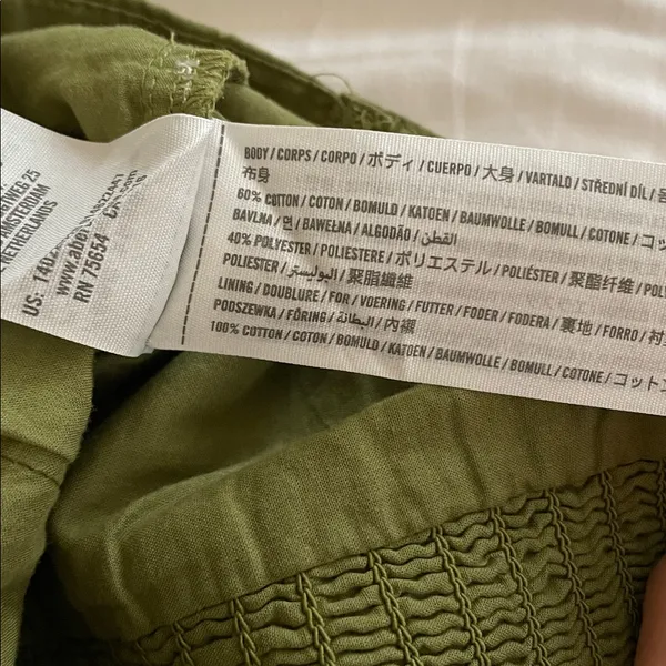 ABERCROMBIE & FITCH Puff Sleeve Pleated Bodice Ruched Crop Top in Green Size M - Image 11