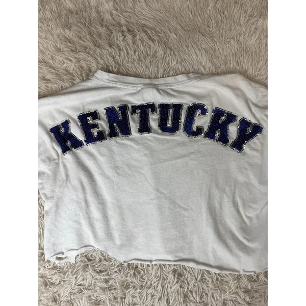 Victoria's Secret PINK Kentucky Wildcats Sequin Crop Long‎ Sleeve Shirt - Image 3