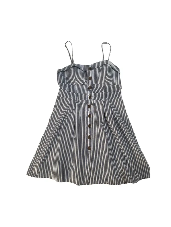 Womens Purple Snow White Striped Dress XL Navy Blue A-line Spring Dress Short - Image 2