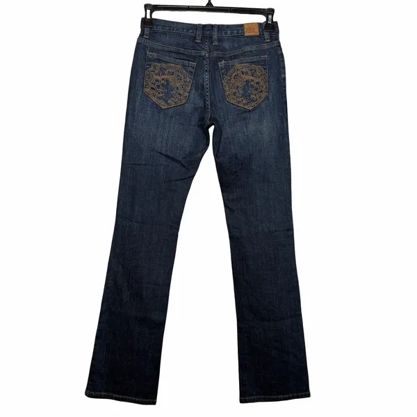Disney World Resort Mickey Mouse Pocket Embroidered‎ Bootcut Jeans Size 2 Blue - Image 2