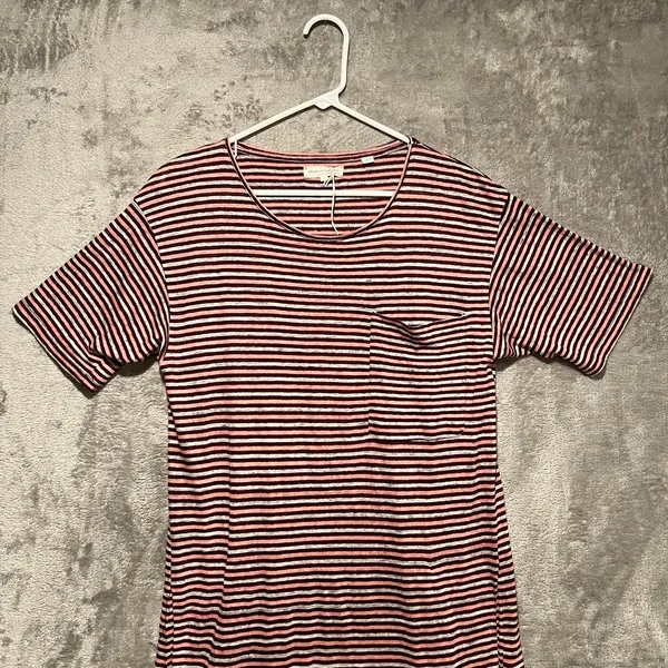 Chinti and Parker Striped 100% Linen Dress Sz Small Pink‎ Gray Maroon - Image 2