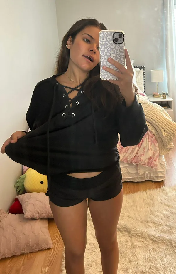 Aerie Black Cropped Crewneck - Image 2