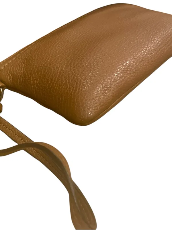 Coach Pebbled Leather Wristlet in Caramel Brown - Image 2