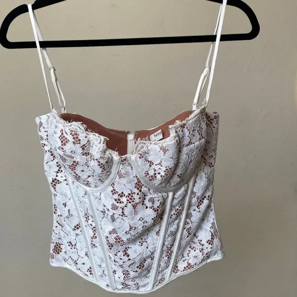 House of CB‎ ‘Mila’ Ivory Lace underwired woven corset NWOT size L A-C - Image 2