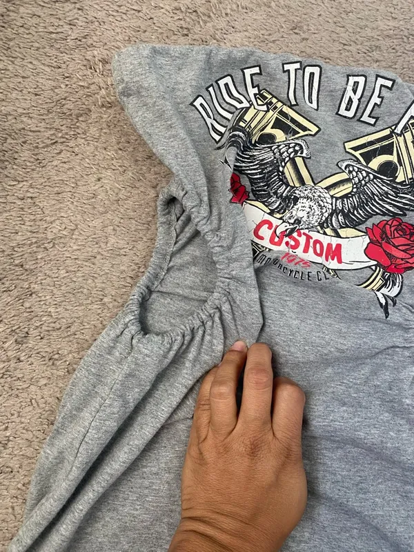 Gray Graphic Strapless Women’s Dress with Red Rose Detail - Image 4