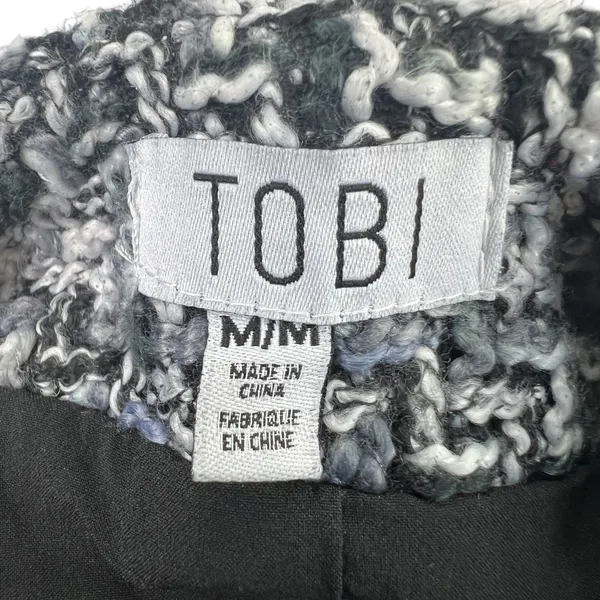 Tobi Strapless‎ Mini Dress M Black Grey Tweed Bodycon Fitted Chic Night Out - Image 2