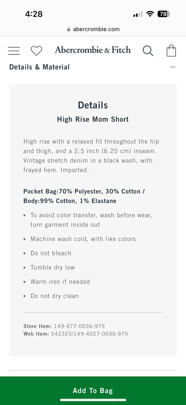 Abercrombie High Rise Mom Shorts - Image 5