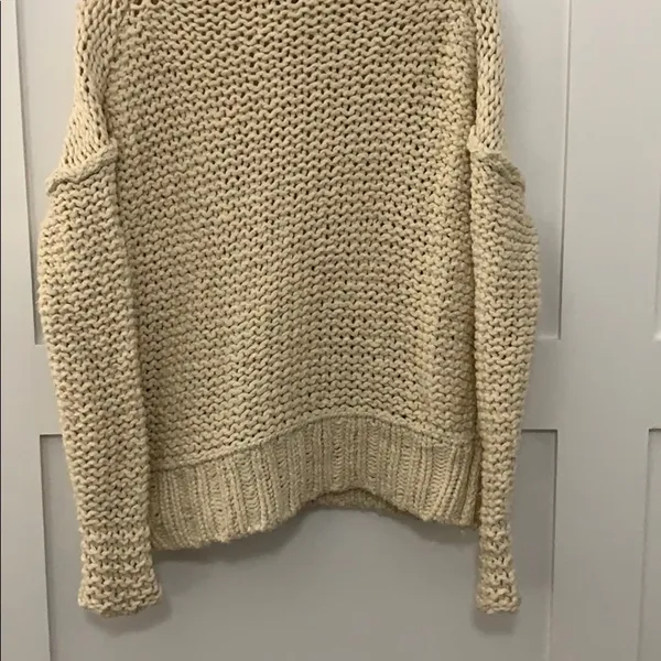 Free People Chunky Cotton Knit Cowl Neck Sweater - Image 7
