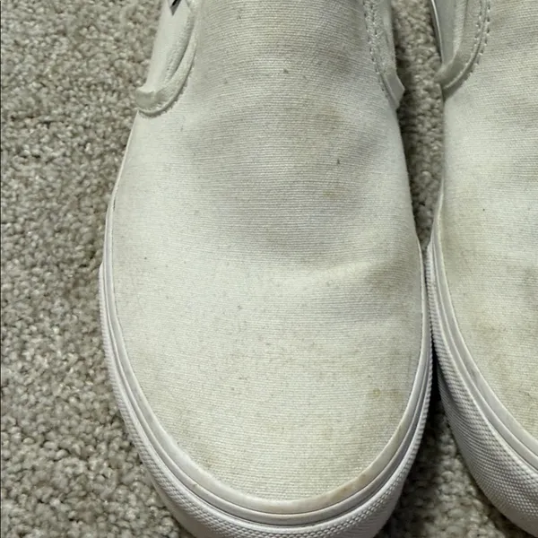 Vans Classic White Canvas Slip-Ons - Image 4