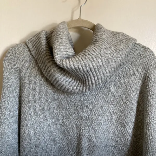 *Maurices Gray Marbled Knit Waffle Knit Cowl Neck Long Sleeve Sweater #QB - Image 7