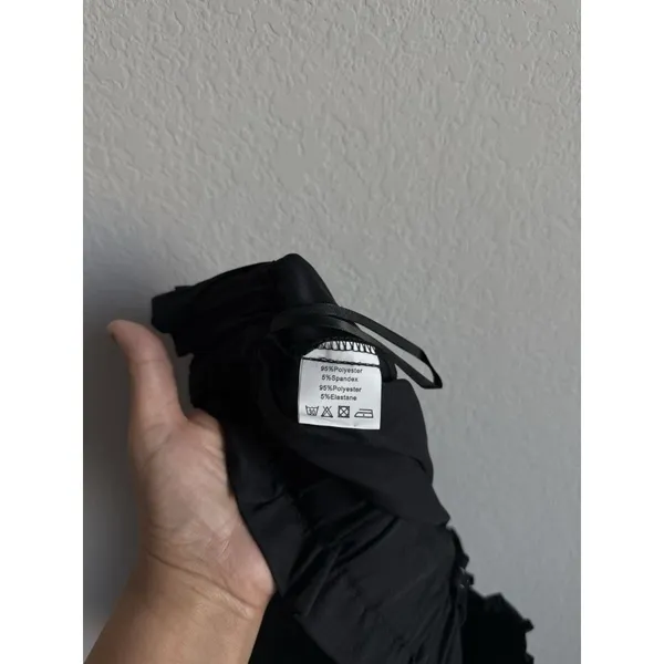 Kancy Kole‎ Skirt Women’s XL Black High Waisted Pull On Paper Bag A-Line Mini - Image 5