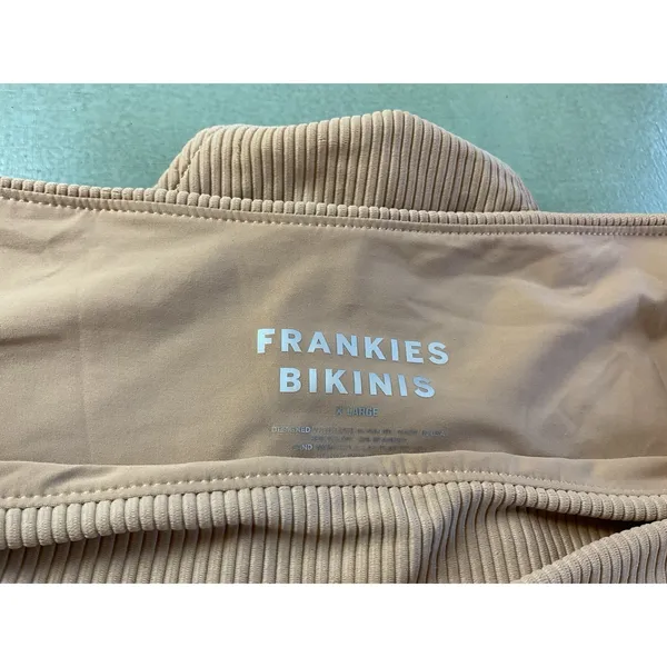 Frankies Bikinis Cherub Connor Ribbed Scoop Bikini Set ‎ Brown Taupe Size XL - Image 6