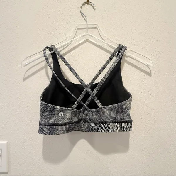 LULULEMON Energy Bra *Medium Support,‎ B–D Cup Velocity Mesh Island Mist Black 6 - Image 2