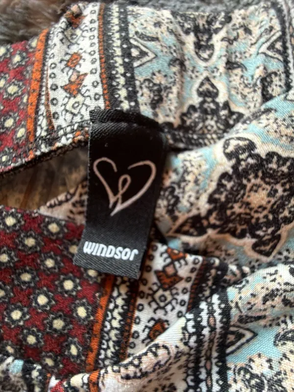 Windsor Paisley Print High Waist Flare Pants Large - Image 3