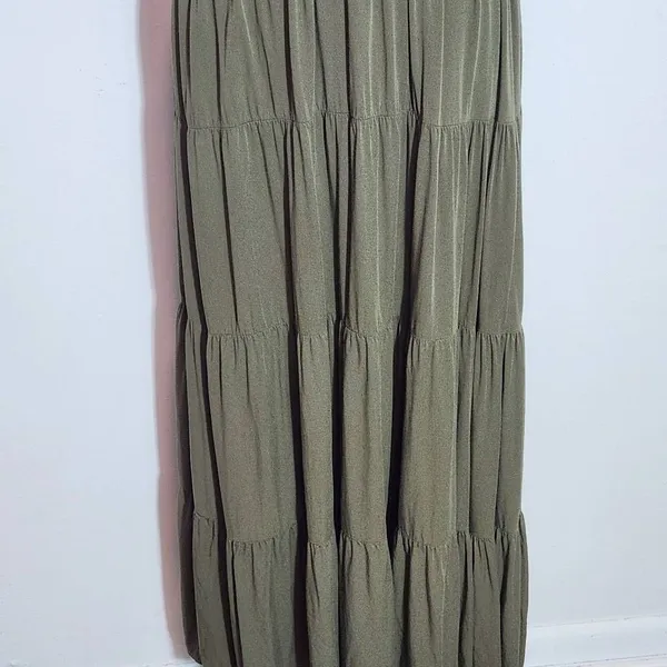Pretty Garden Olive Green Smocked Midi Dress Size Large Green Cottagecore Dress - Image 4
