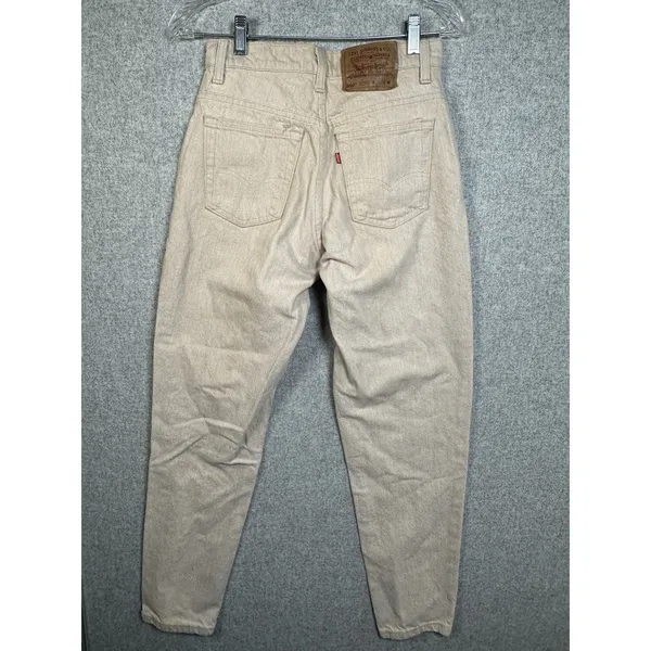 Vintage Levis 550‎ Jeans Womens 7 Med Relaxed Fit Tapered Leg Cream Made In USA - Image 2