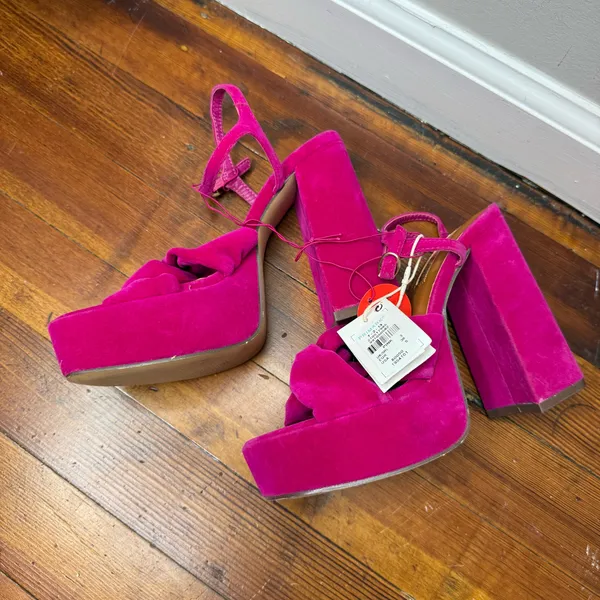 Primark Fuchsia Knot Ankle Strap Heels - Image 3