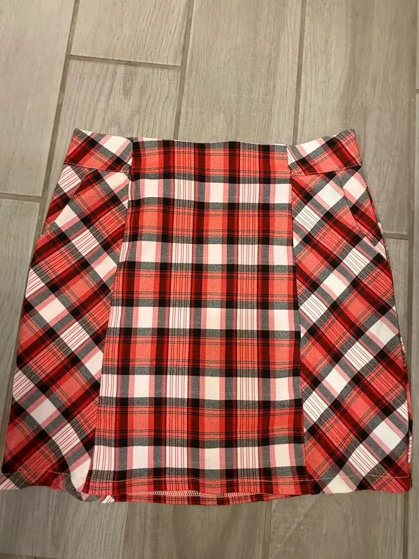 French Kiss Red Plaid Mini Skirt - Image 3