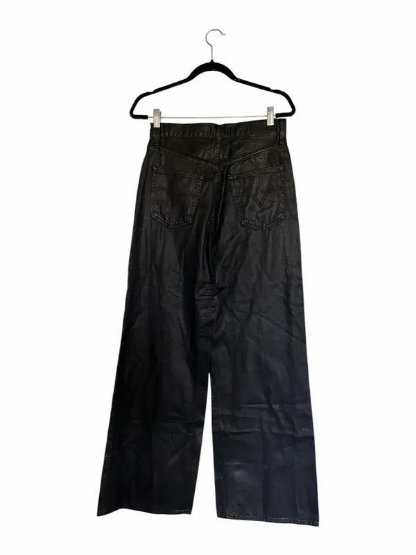 NWT Levi's Premium Ribcage Wide Leg Jeans A6081-0057 BLACK COATED Size 27x32 - Image 4