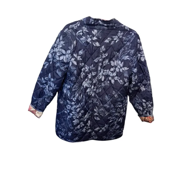 Reversible Longline Lightweight Puffer Jacket – L / XL Blue Size L - Image 4