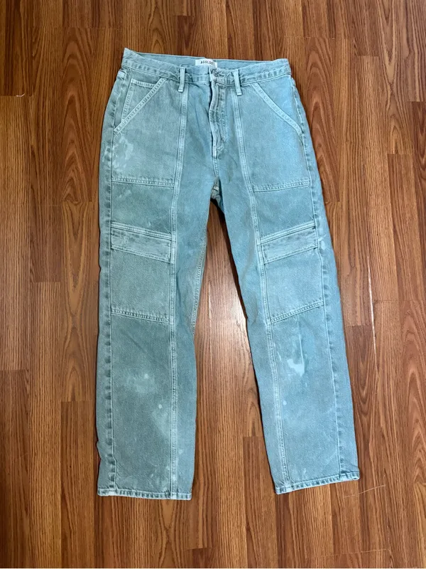 Agolde Cooper Organic Cotton High Rise Utility Cargo Sage Green Pants 29 - Image 2