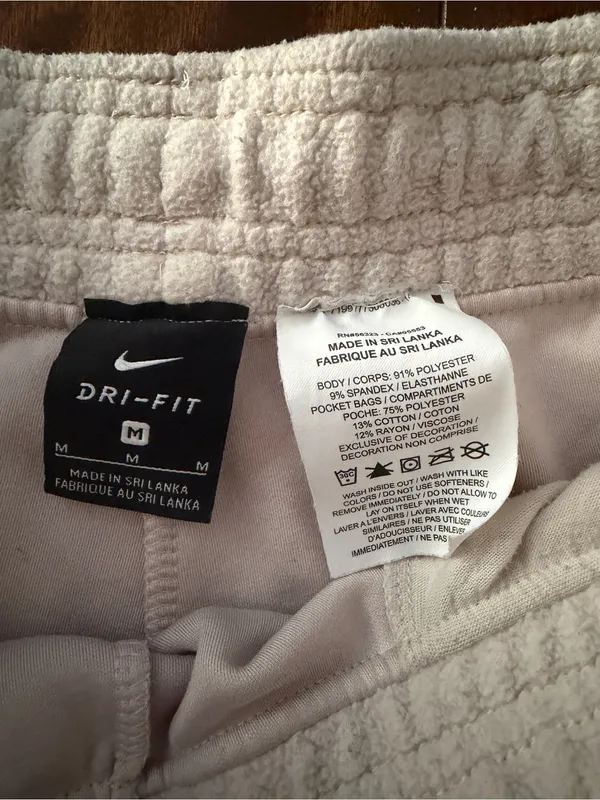 Nike Woman’s size Med Cream Sweatpants with Gold Swoosh Accent - Image 4